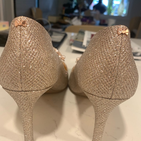TED BAKER Cinderella Rose Gold Jeweled Heels - Picture 6 of 8